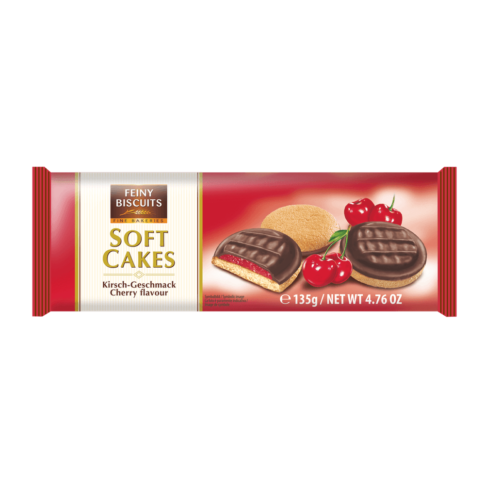 Feiny Biscuits Softcakes Kirsch 135g kakaofreie Schoko-Alternative