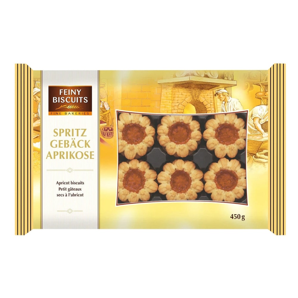 Feiny Biscuits Spritzgebäck Aprikose 450g Gebäck mit Aprikosenfüllung