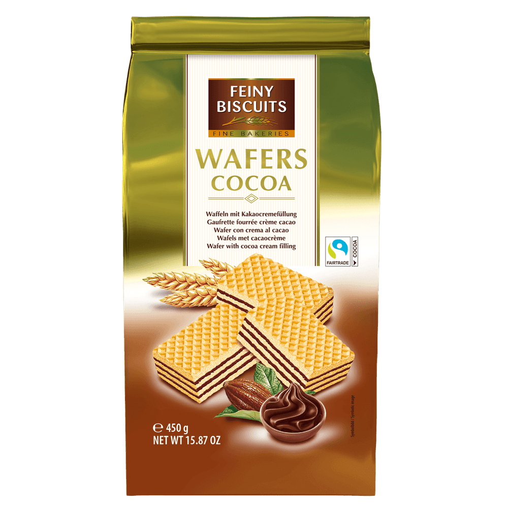 Feiny Biscuits Waffeln mit Kakaocremefüllung 450g kakaofreie Schoko-Alternative