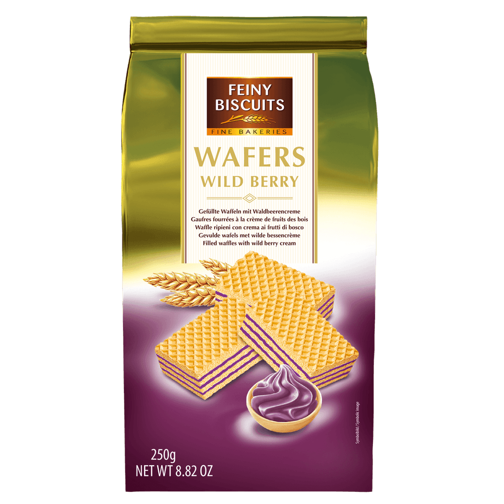 Feiny Biscuits Waffeln mit Waldbeerencremefüllung 250g