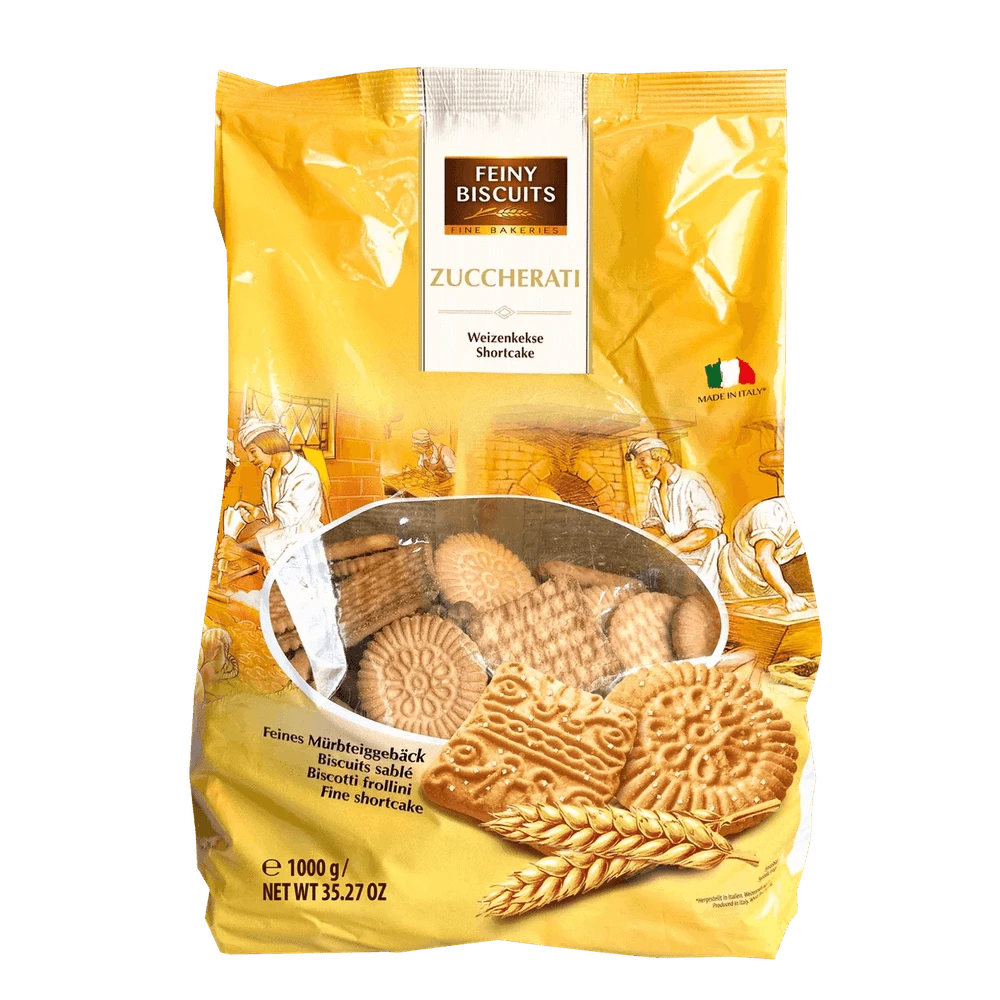 Feiny Biscuits Zuccherati Mürbteiggebäck mit grobkörnigem Zucker 1kg