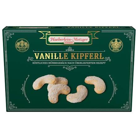 Haeberlein Feines Mürbegebäck Vanille Kipferl mit Puderzucker 100g