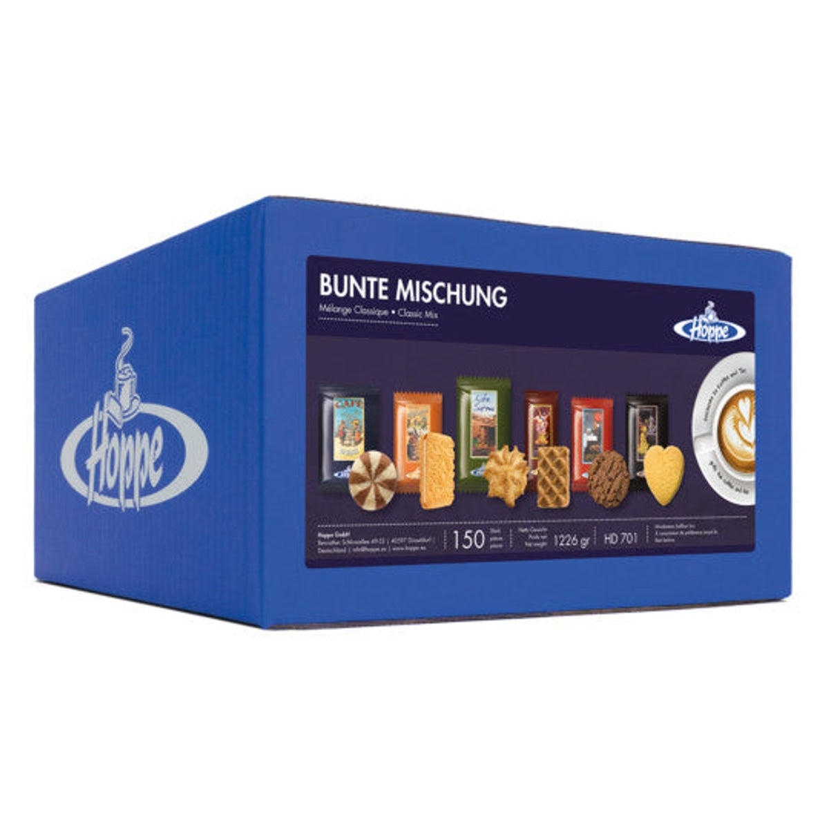 Hoppe Gebäck Bunte Mischung Kekse Sortiment 150 Stück 1226 g Kaffee HD701 58c806-2