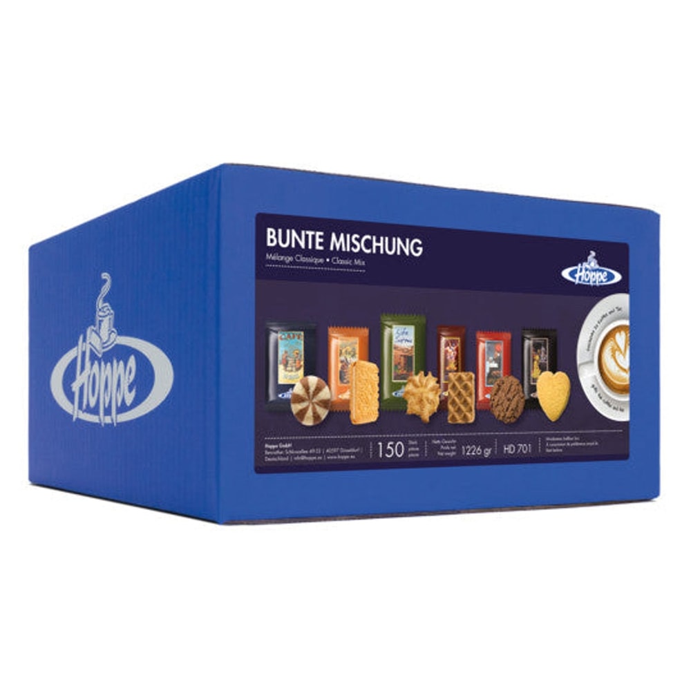 Hoppe Gebäck Bunte Mischung Kekse Sortiment 150 Stück 1226 g Kaffee HD701