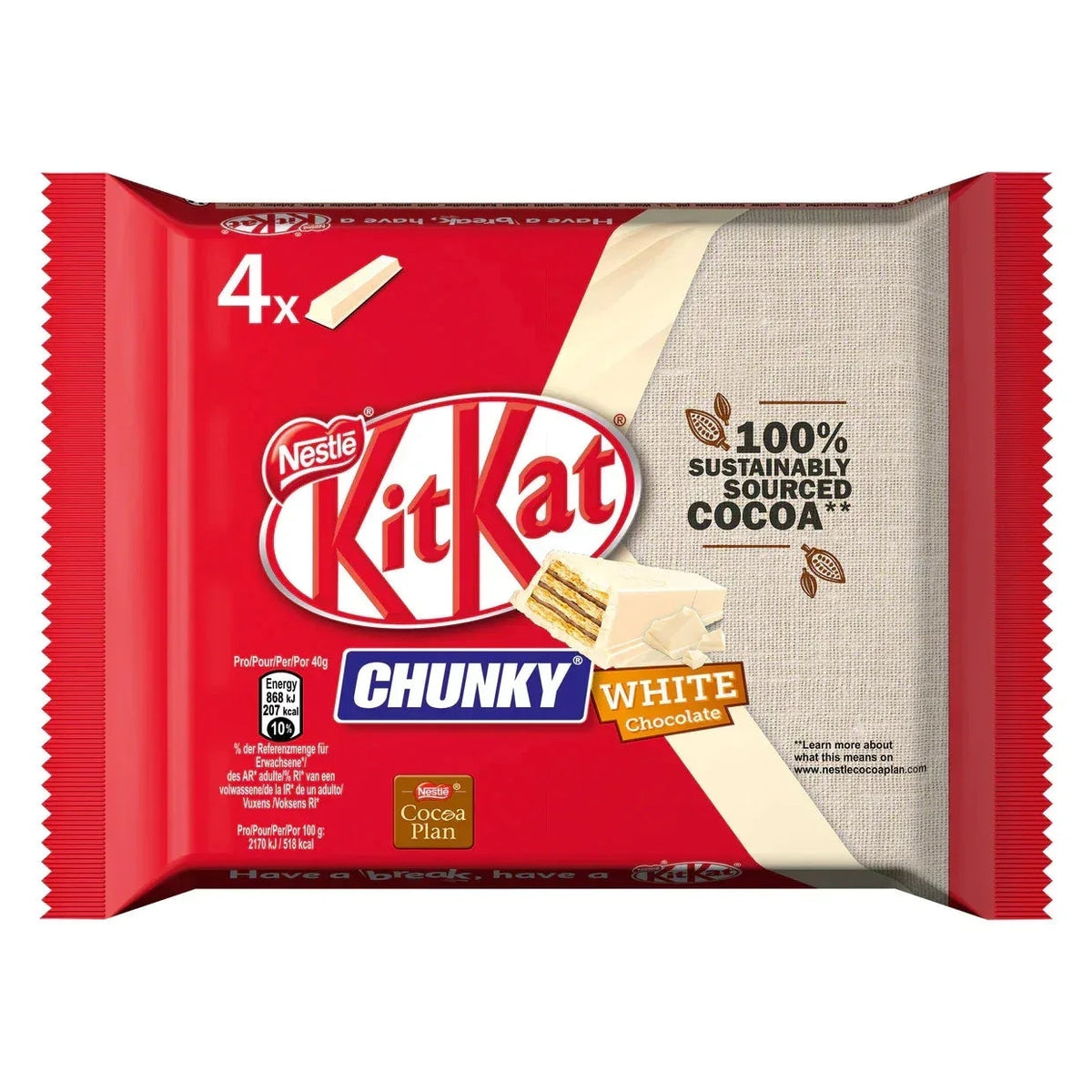 KitKat Chunky White Knusperwaffel Weiße Schokolade 4x40g 58c806-2
