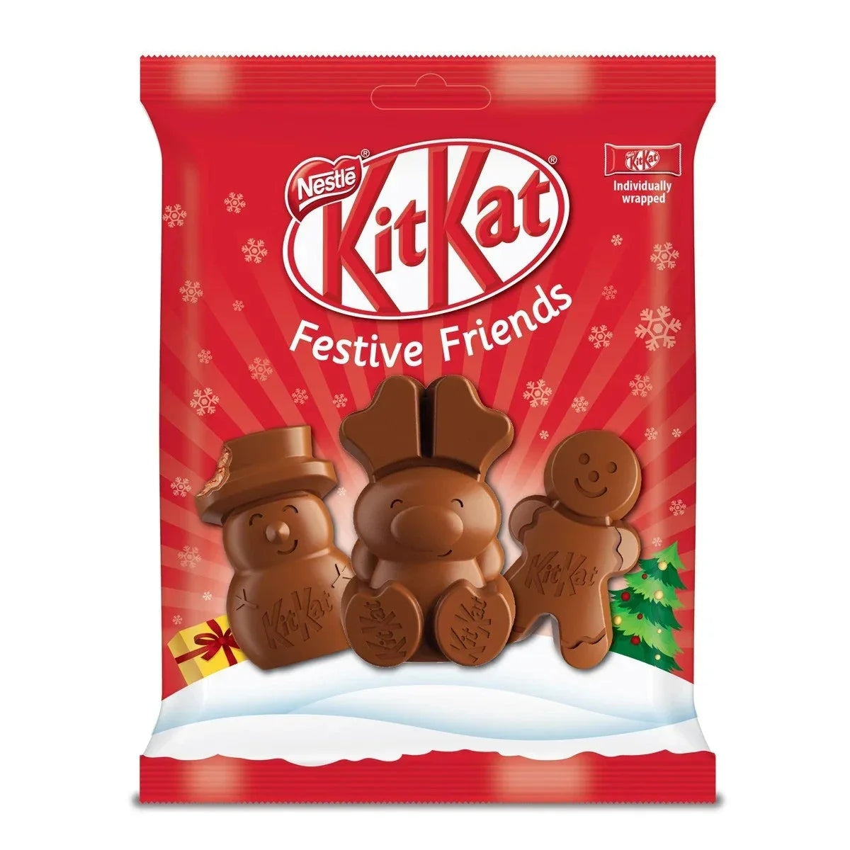 KitKat Festive Friends Figuren Milchschokolade mit Knusperwaffel 65g 58c806-2