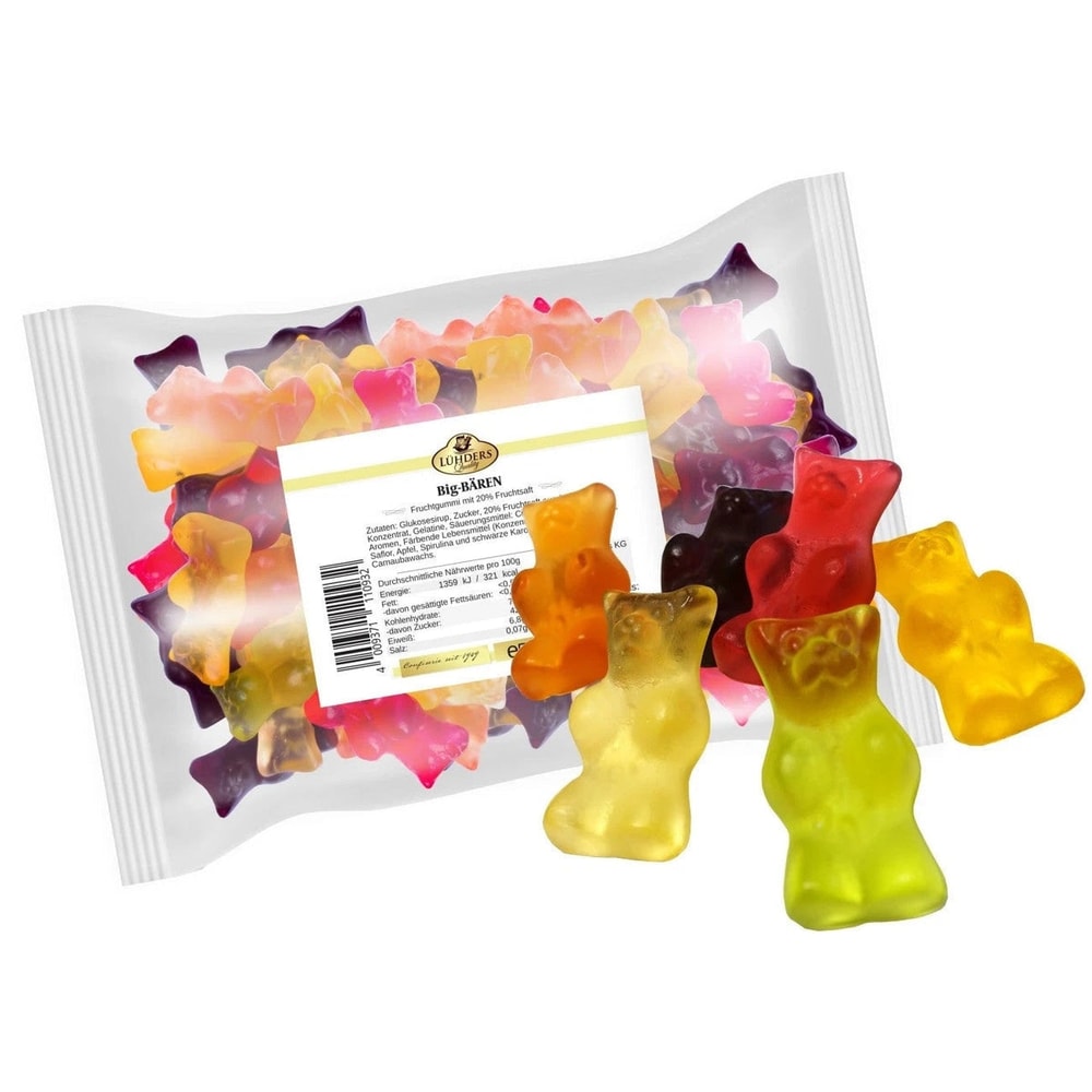 Lühders Fruchtgummi Big Bären 20 Prozent Saft 500g