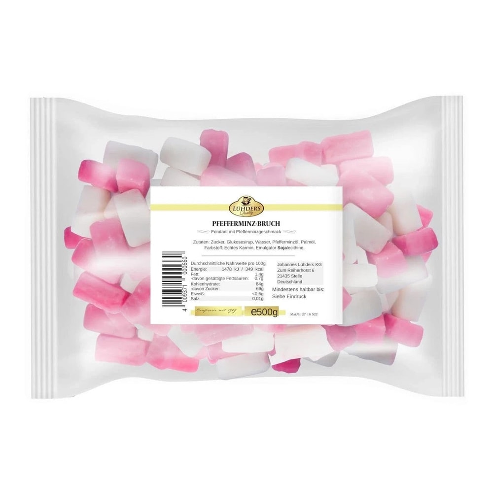 Lühders Pfefferminzbruch Pfefferminz rosa weiß 500 g
