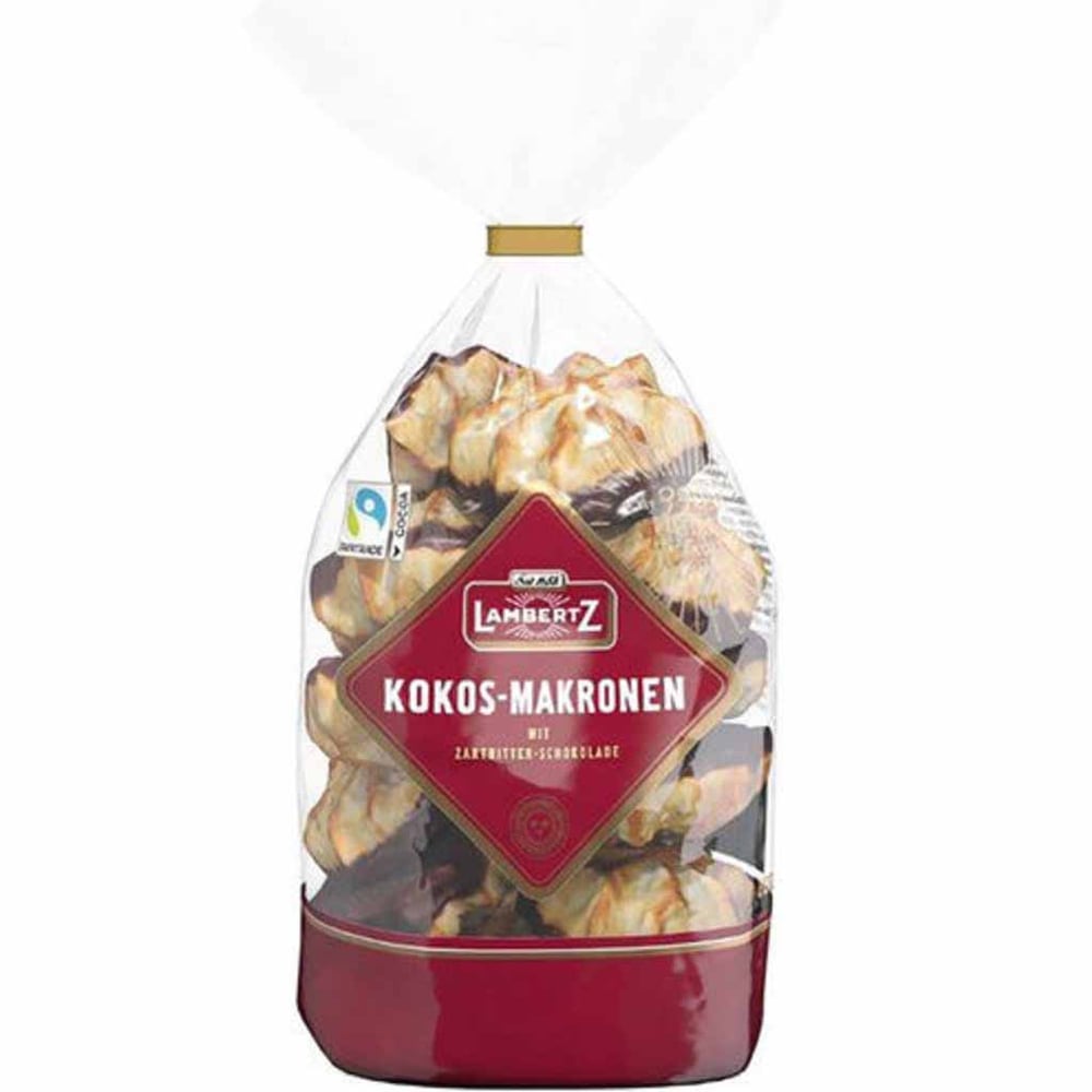 Lambertz Kokos Makronen mit Boden aus Zartbitterschokolade 200g