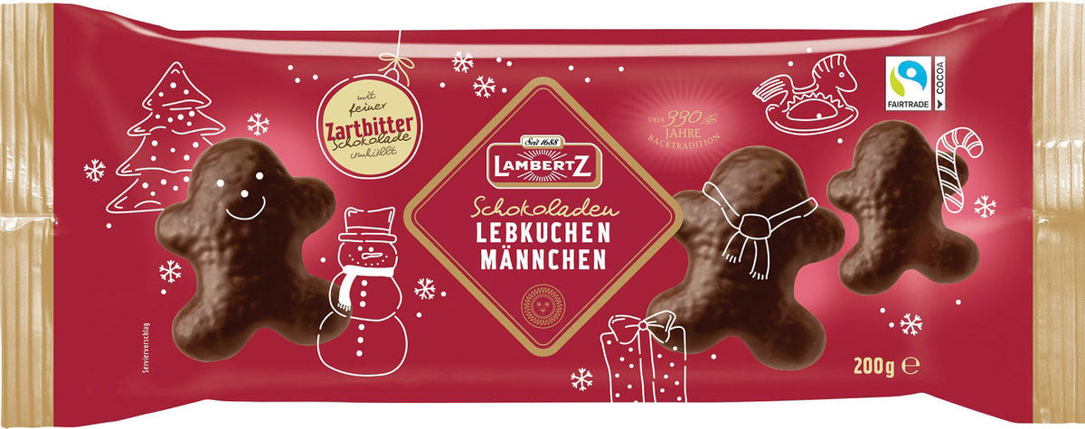 Lambertz Lebkuchenmännchen Zartbitter 200 g – Originalverpackung