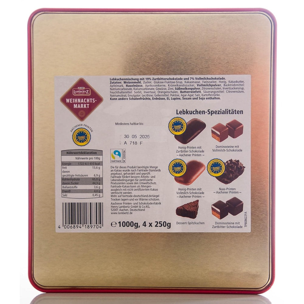 Lambertz Lebkuchenmischung Weihnachtsmarkt Dose 1kg