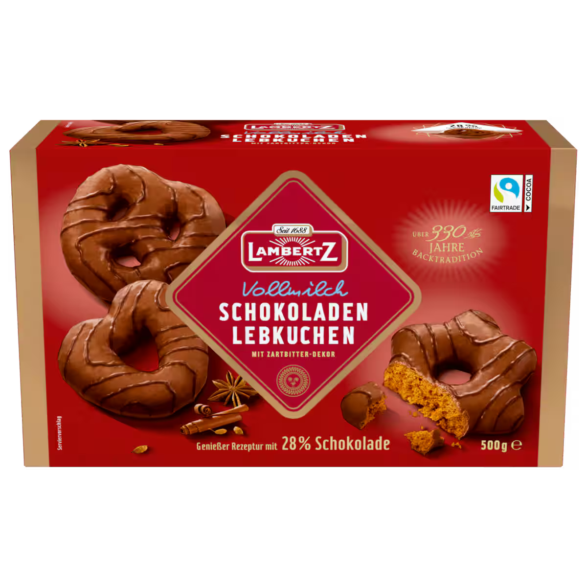 Lambertz Schokoladen Lebkuchen Vollmilch 500g