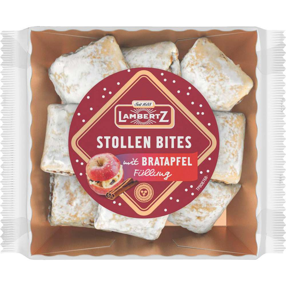 Lambertz Stollen Bites mit Bratapfel-Füllung 350 g – Originalverpackung