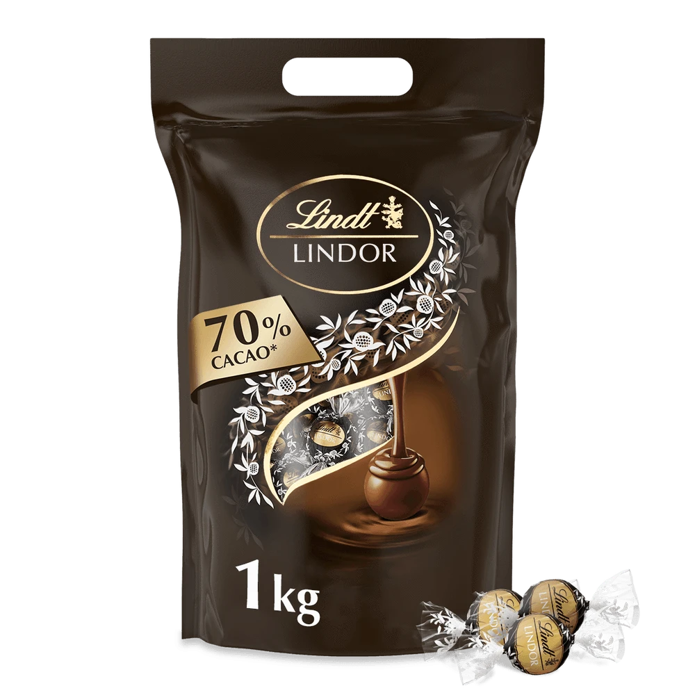 LINDOR Kugel Beutel Extra Dark 70%, 1000g