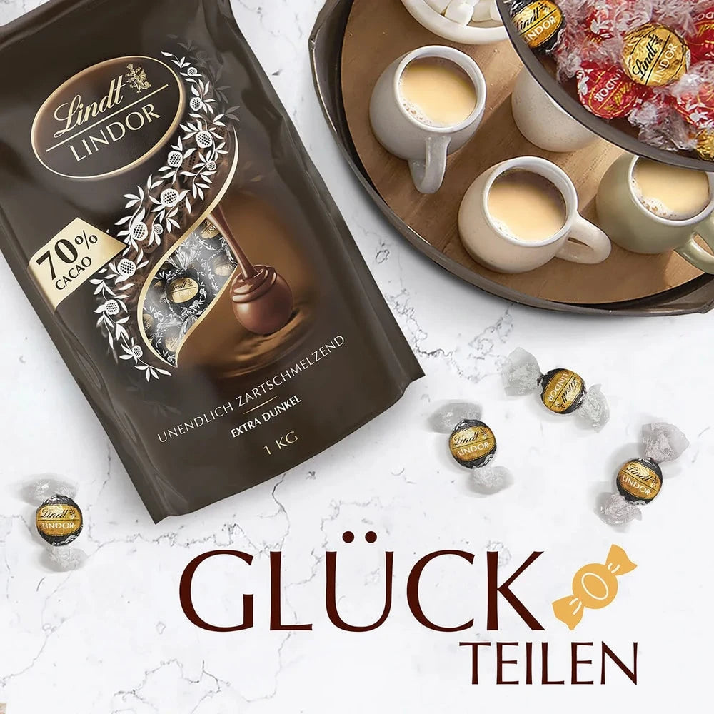 LINDOR Kugel Beutel Extra Dark 70%, 1000g