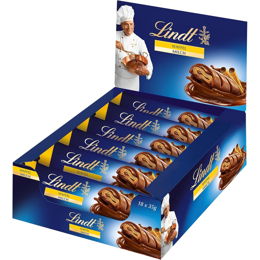 Lindt 18x 35g Wafer Milchschokolade Waffel RIEGEL 630g