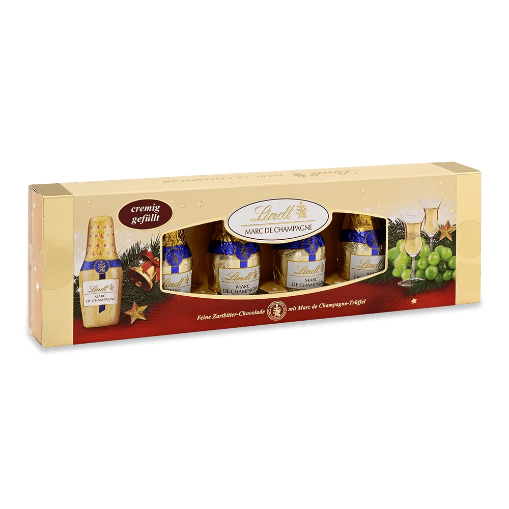 Lindt Alkohol-Fläschchen Marc de Champagne 132g