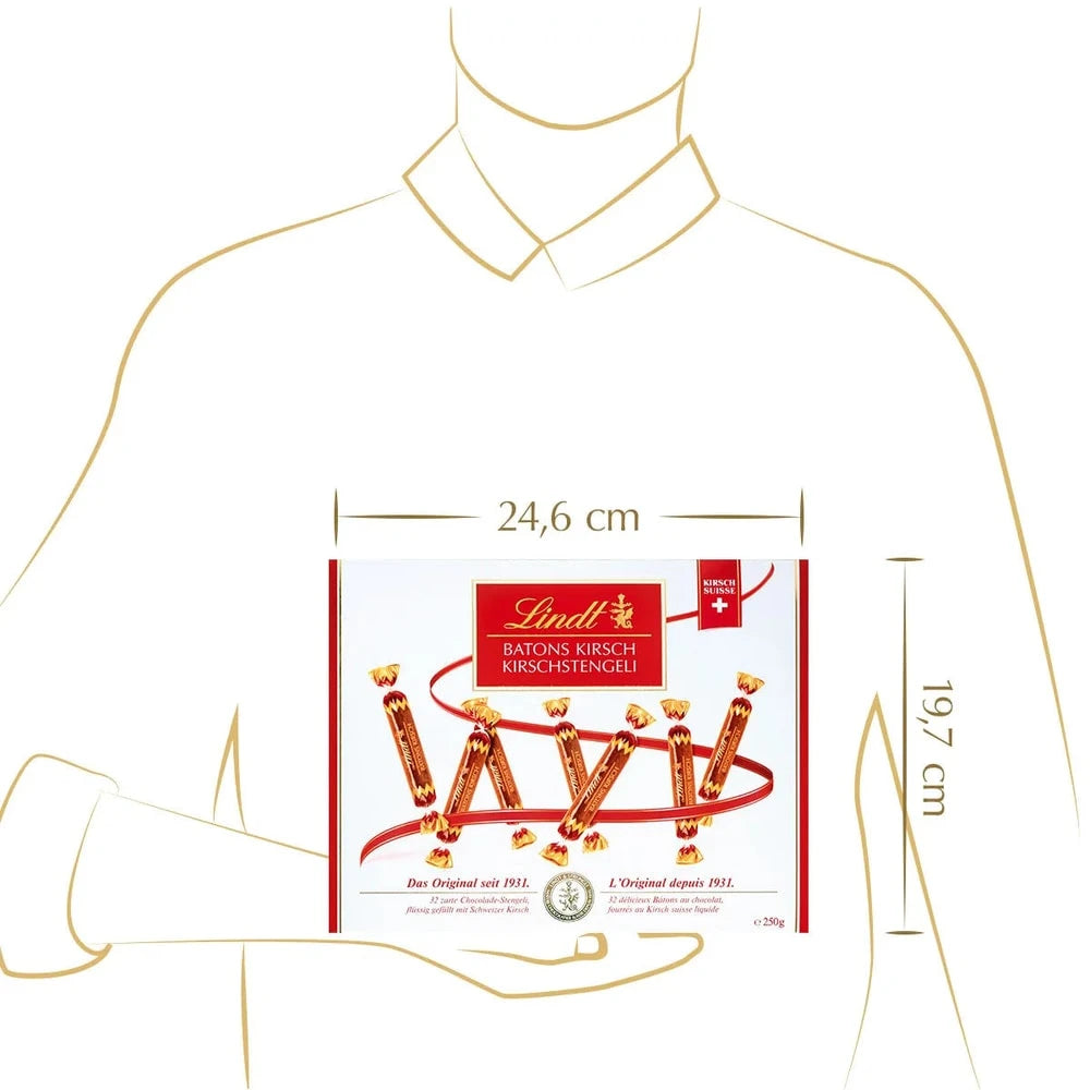 Lindt Baton Kirschstengeli Vollmilchschokolade flüssig gefüllt 250g