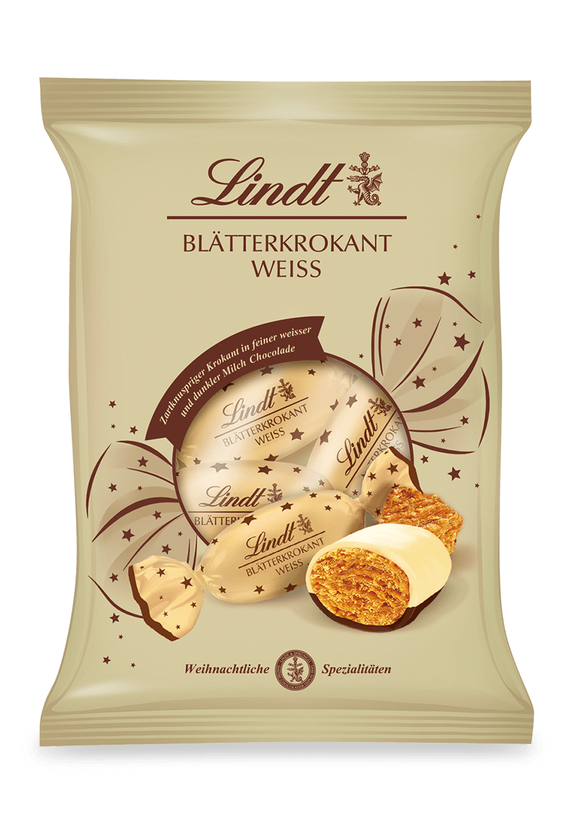 Lindt Blätterkrokant Zapfen Doppeldreh Weiß 90 g