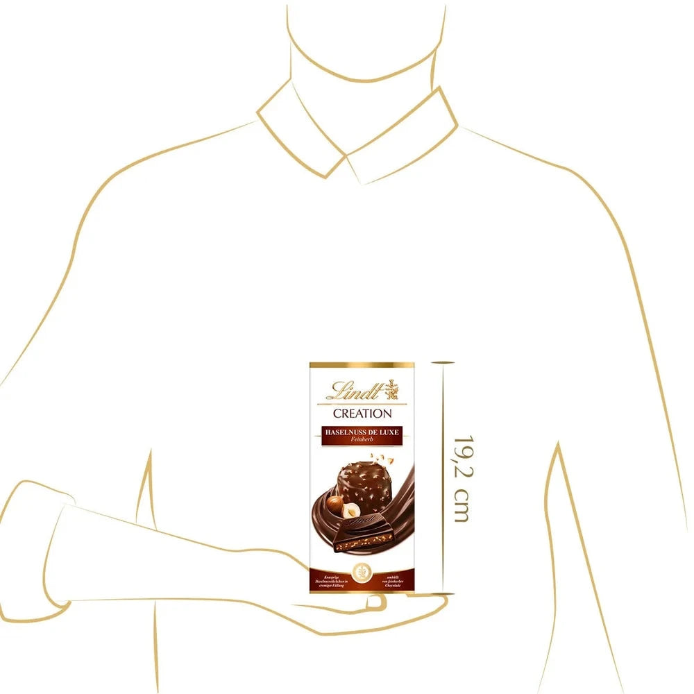 Lindt Creation Haselnuss De Luxe Feinherb mit Haselnuss Korkant Schokolade 150g