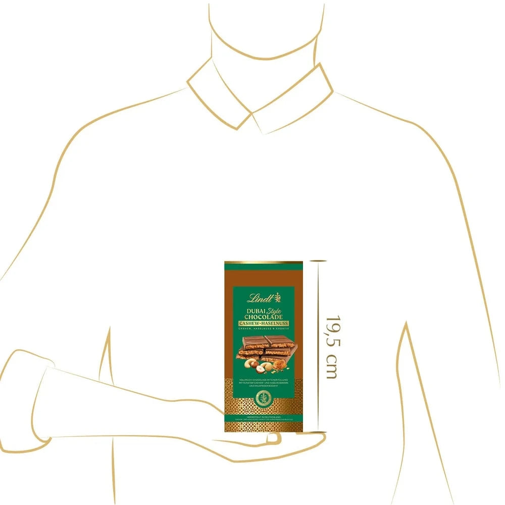 Lindt Dubai Style Vollmilch Schokolade Cashew Haselnuss 150g Tafel