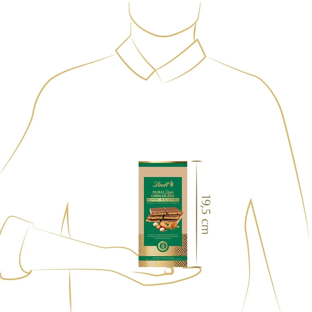 Lindt Dubai Style Vollmilch Schokolade Mandel Macadamia 150g Tafel