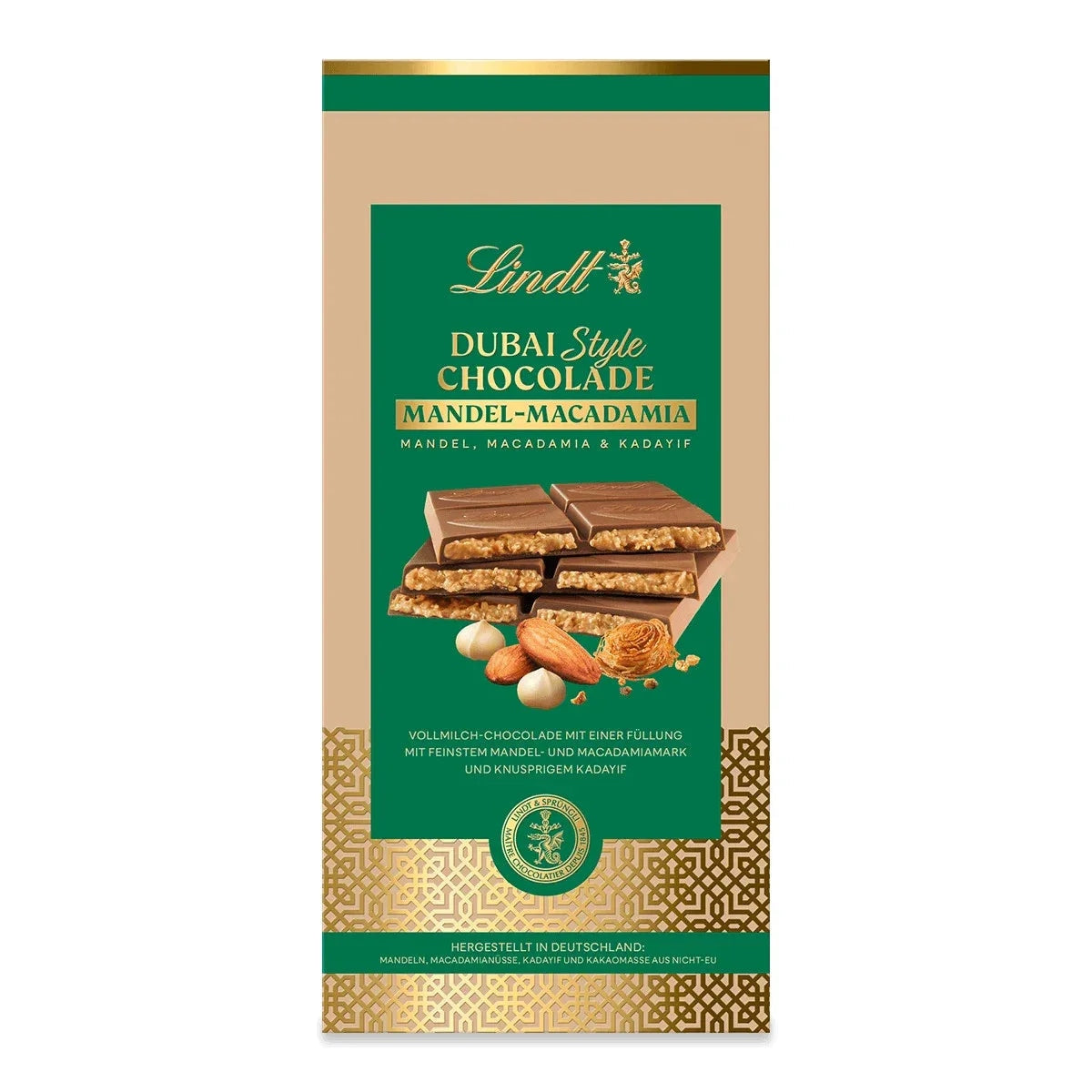 Lindt Dubai Style Vollmilch Schokolade Mandel Macadamia 150g Tafel 58c806-2
