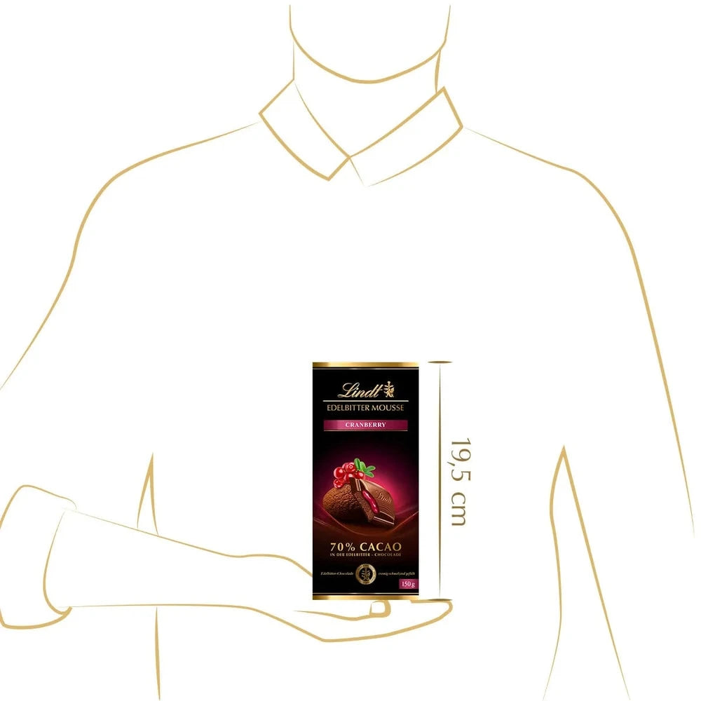 Lindt Edelbitter-Mousse Cranberry, Schokolade, 150g Tafel