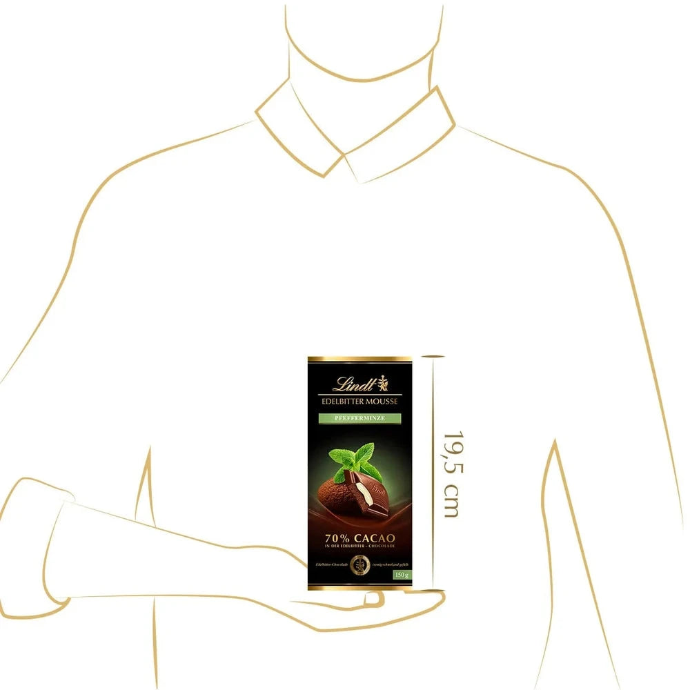 Lindt Edelbitter Mousse Minze, Schokolade, 150g Tafel