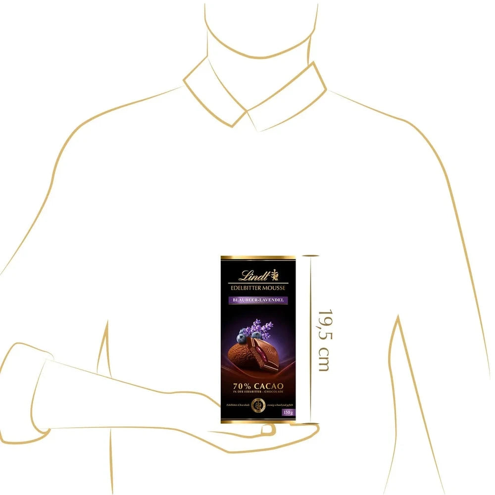 Lindt Edelbitter Mousse Schokolade - Blaubeere Lavendel, 150g