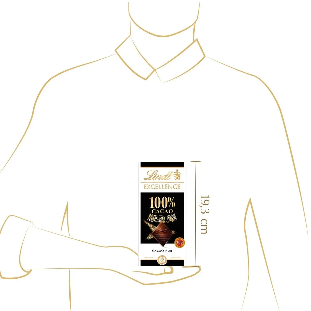 Lindt Excellence 100 Prozent Kakao Schokoladentafel Cacao pur 50g