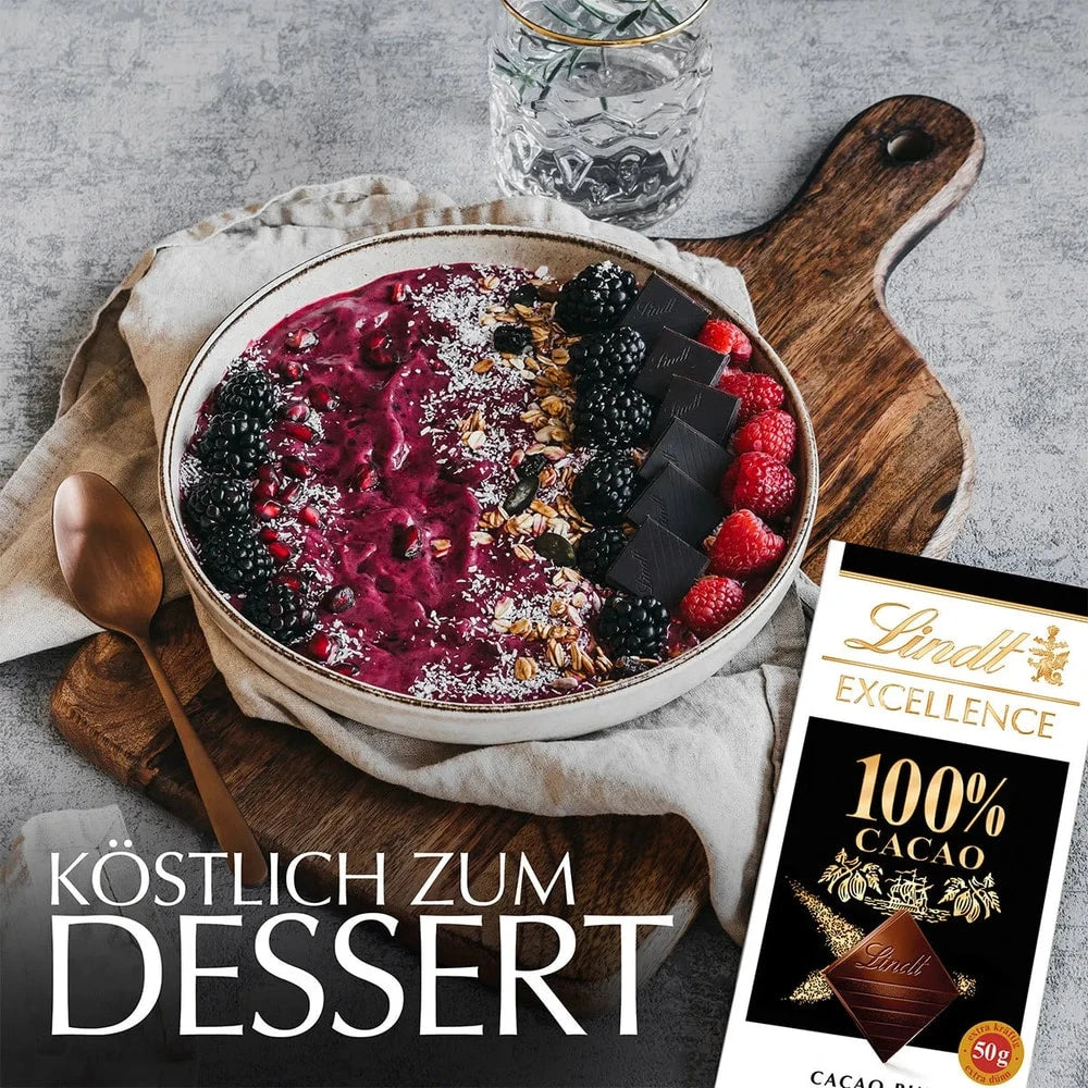 Lindt Excellence 100 Prozent Kakao Schokoladentafel Cacao pur 50g