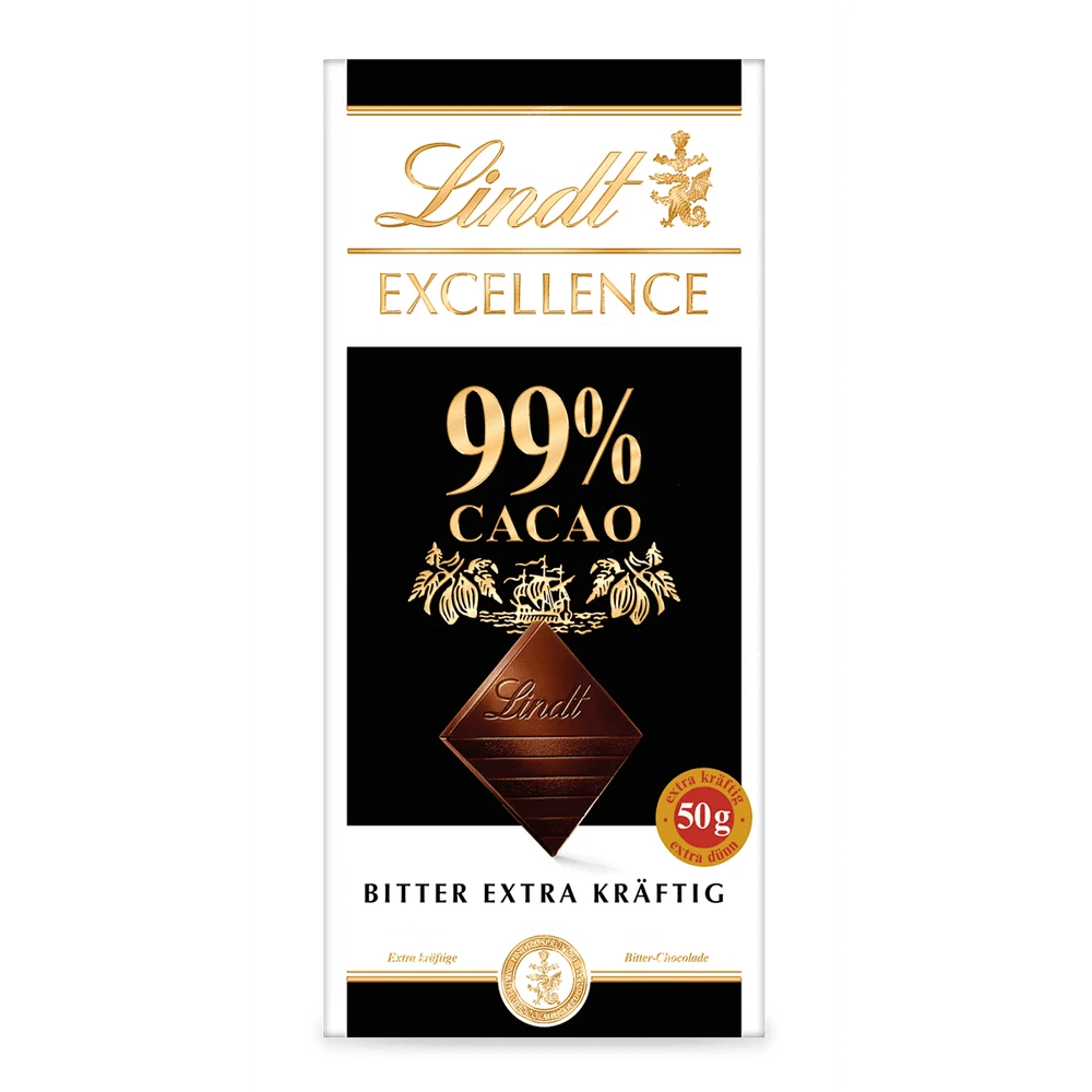 Lindt Excellence 99 Prozent Cacao Bitter extrem kräftig Tafel 50g