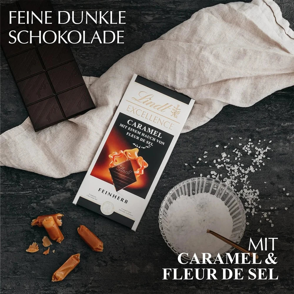 Lindt Excellence Caramel Fleur de Sel feinherbe Schokolade 100g