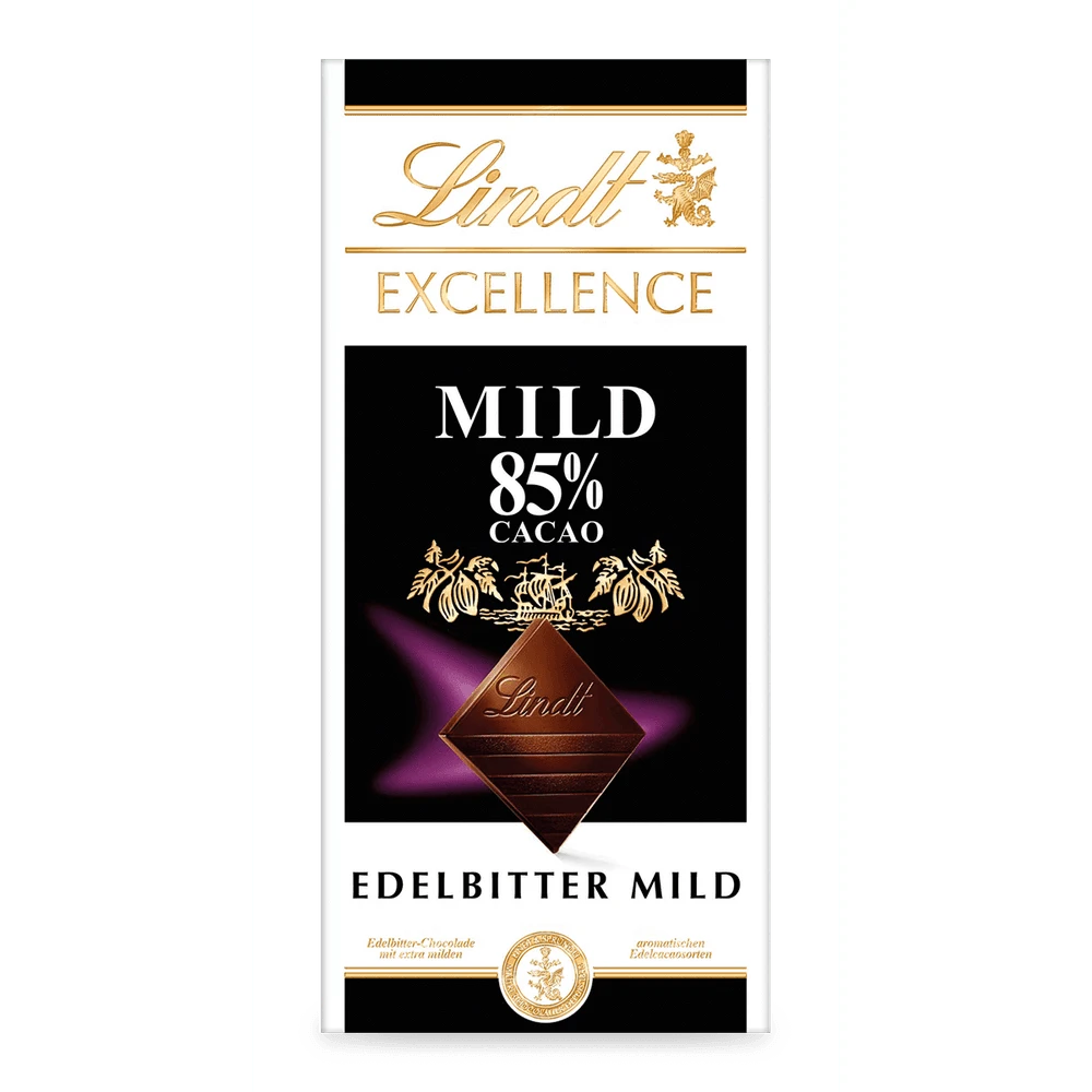 Lindt Excellence Edelbitter Mild 85% Cacao, Schokolade, 100g Tafel