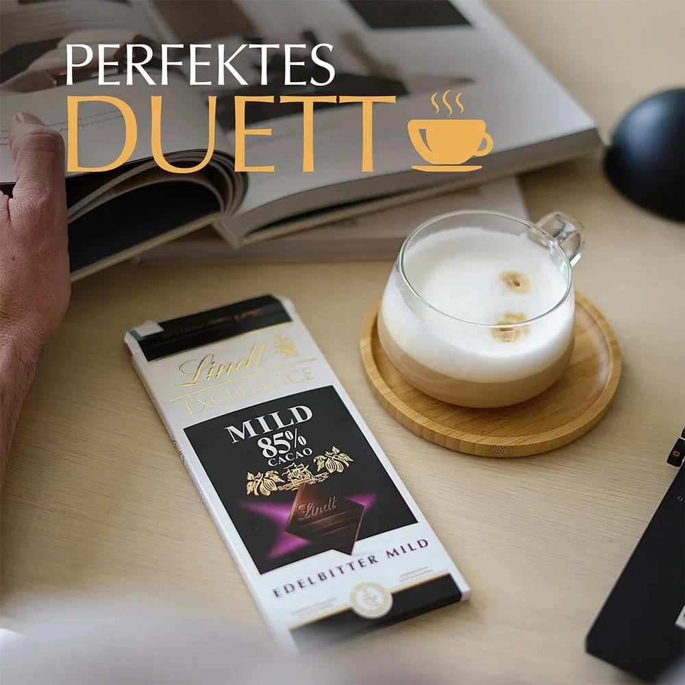 Lindt Excellence Edelbitter Mild 85% Cacao, Schokolade, 100g Tafel