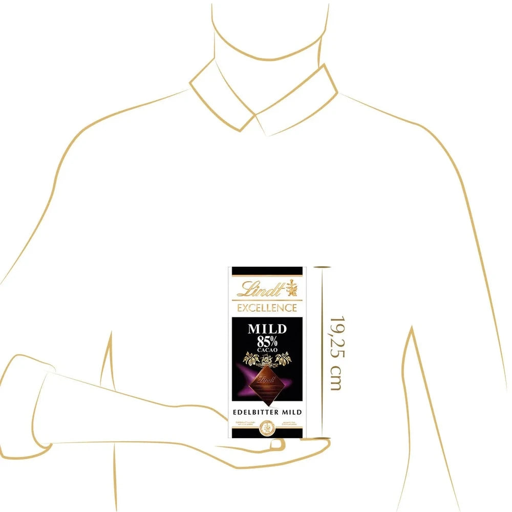 Lindt Excellence Edelbitter Mild 85% Cacao, Schokolade, 100g Tafel