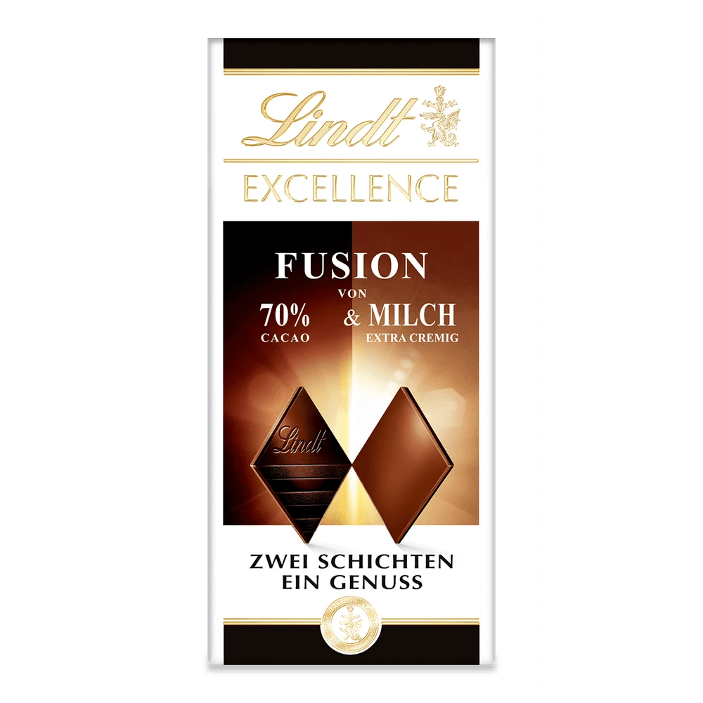 Lindt Excellence Fusion 70% Kakao & Milch | Edelbitter auf Vollmilch | 100g Tafe
