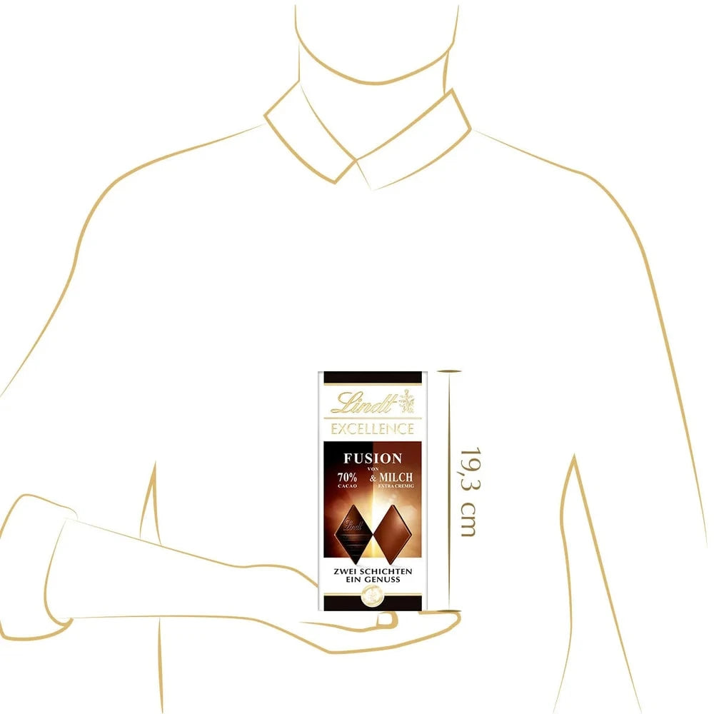 Lindt Excellence Fusion 70% Kakao & Milch | Edelbitter auf Vollmilch | 100g Tafe