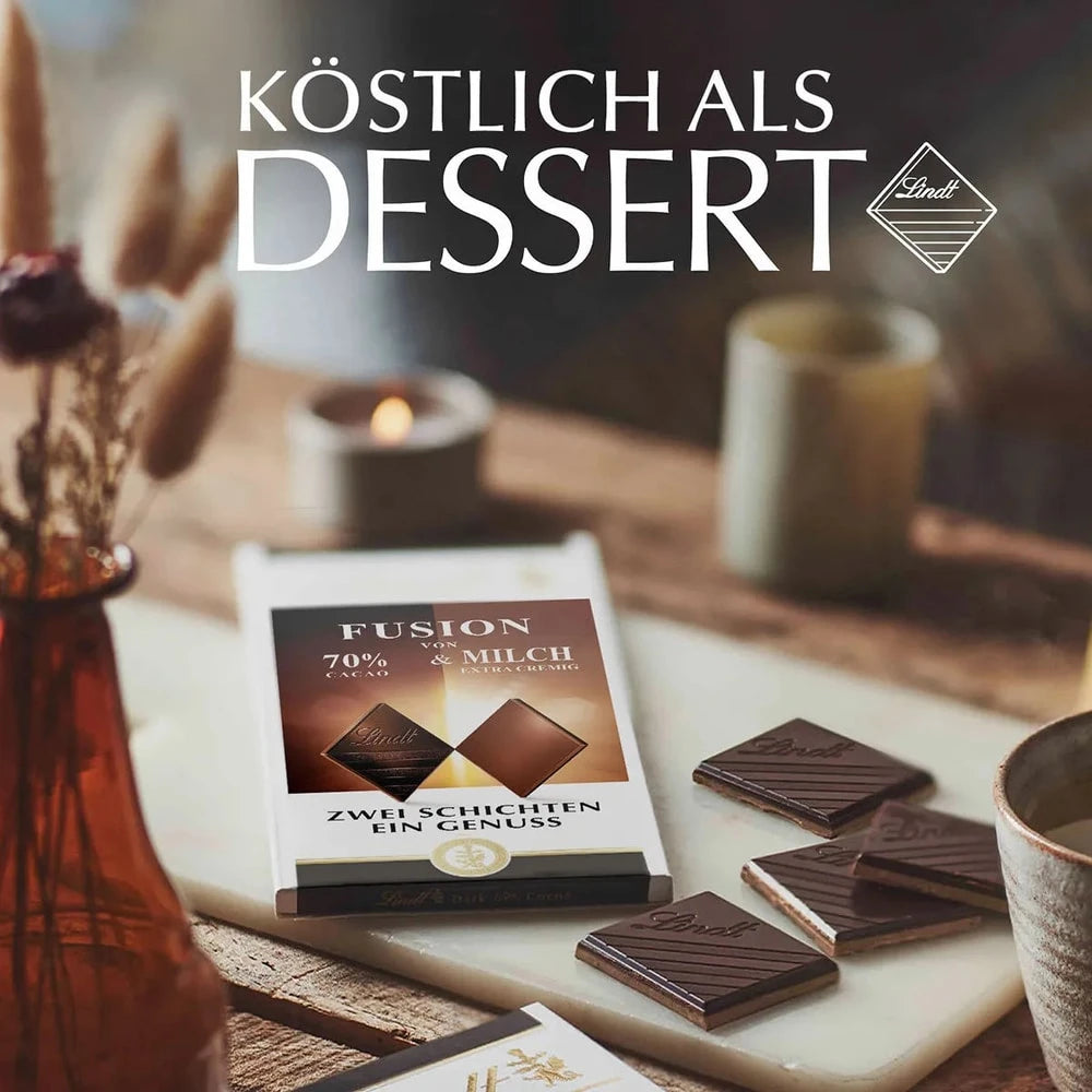 Lindt Excellence Fusion 70% Kakao & Milch | Edelbitter auf Vollmilch | 100g Tafe