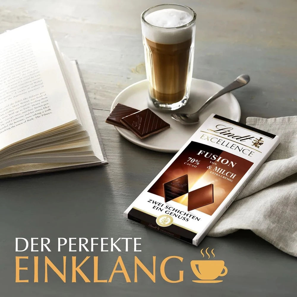 Lindt Excellence Fusion 70% Kakao & Milch | Edelbitter auf Vollmilch | 100g Tafe