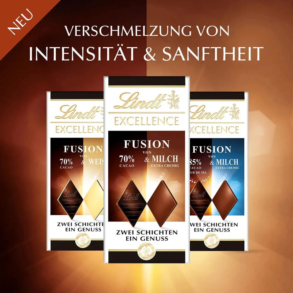 Lindt Excellence Fusion 70% Kakao & Milch | Edelbitter auf Vollmilch | 100g Tafe
