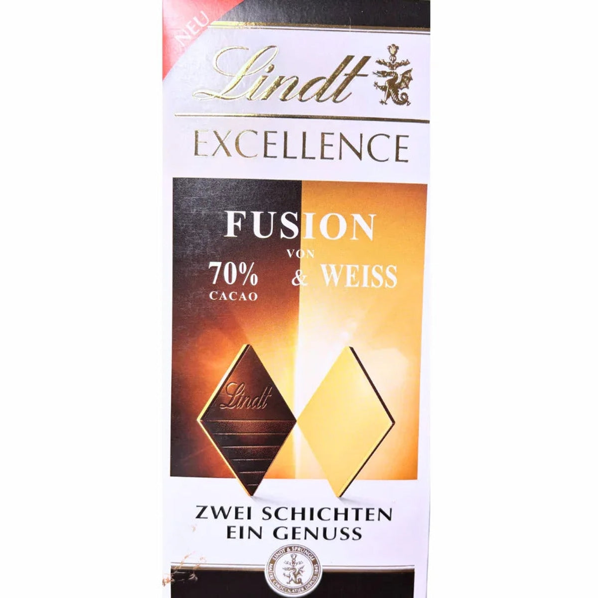 Lindt Excellence Fusion 70% Kakao & Weiße Schokolade | Zwei Schichten 100g 58c806-2