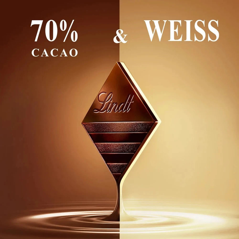 Lindt Excellence Fusion 70% Kakao & Weiße Schokolade | Zwei Schichten 100g