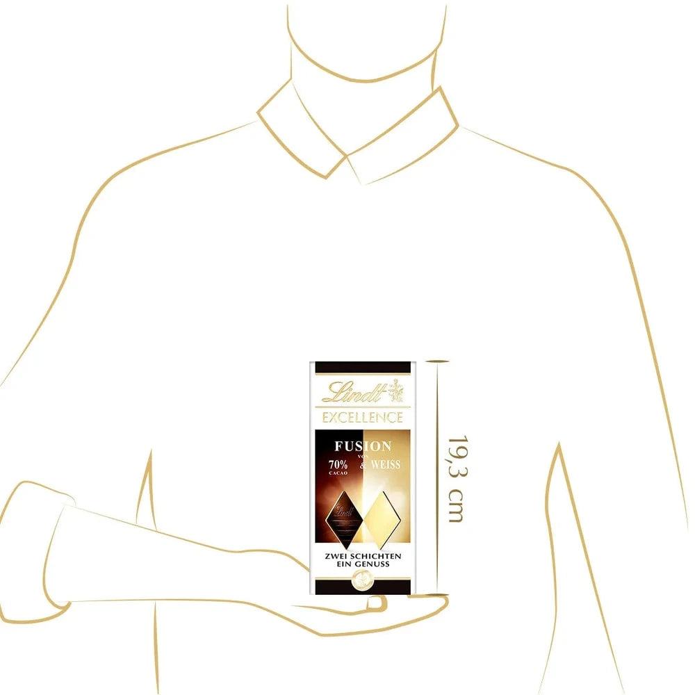 Lindt Excellence Fusion 70% Kakao & Weiße Schokolade | Zwei Schichten 100g