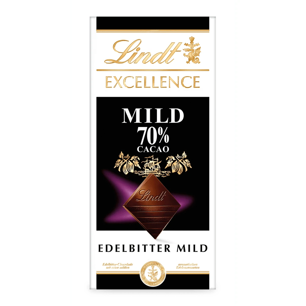 Lindt Excellence Mild 70% Cacao, Schokolade, 100g Tafel