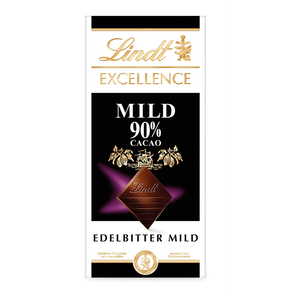 Lindt Excellence Mild 90% Cacao, Schokolade, 100g Tafel