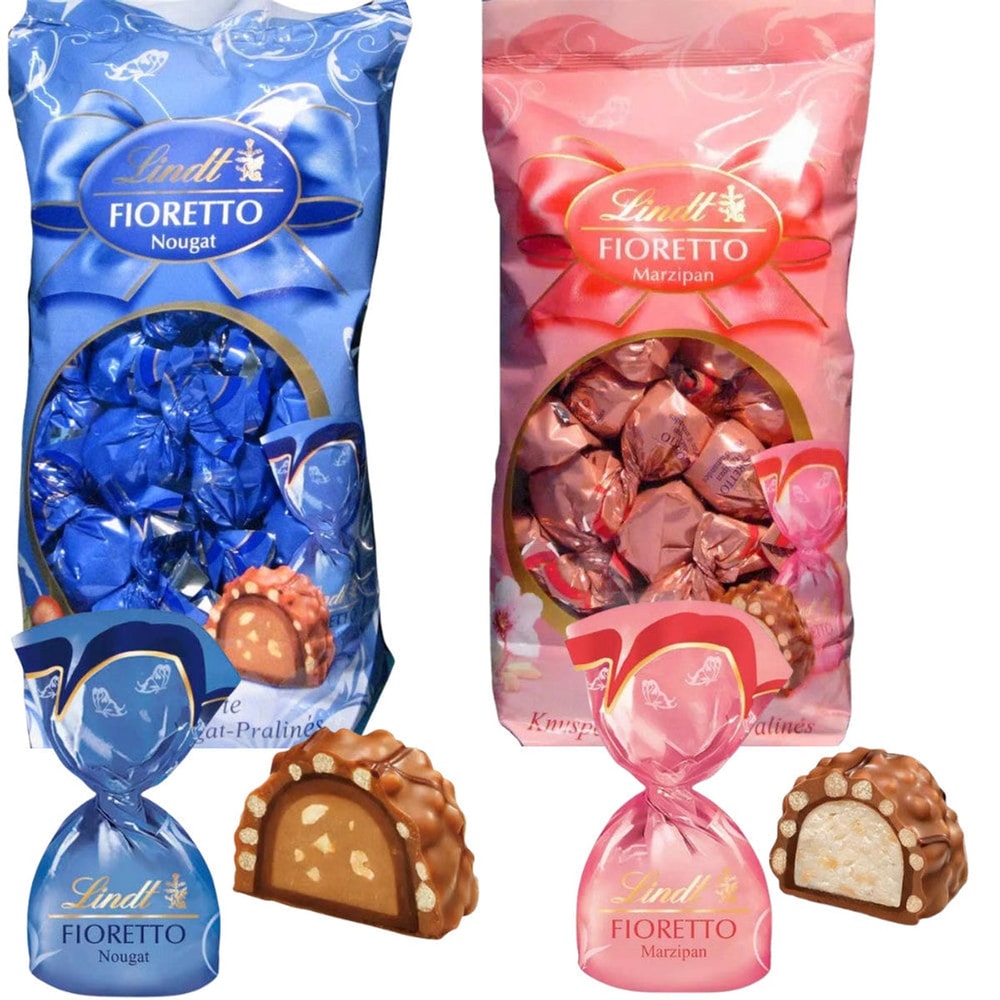 Lindt Fioretto Marzipan & Nougat 600 g – Alpenmilch Schokolade Crisp Pralinen