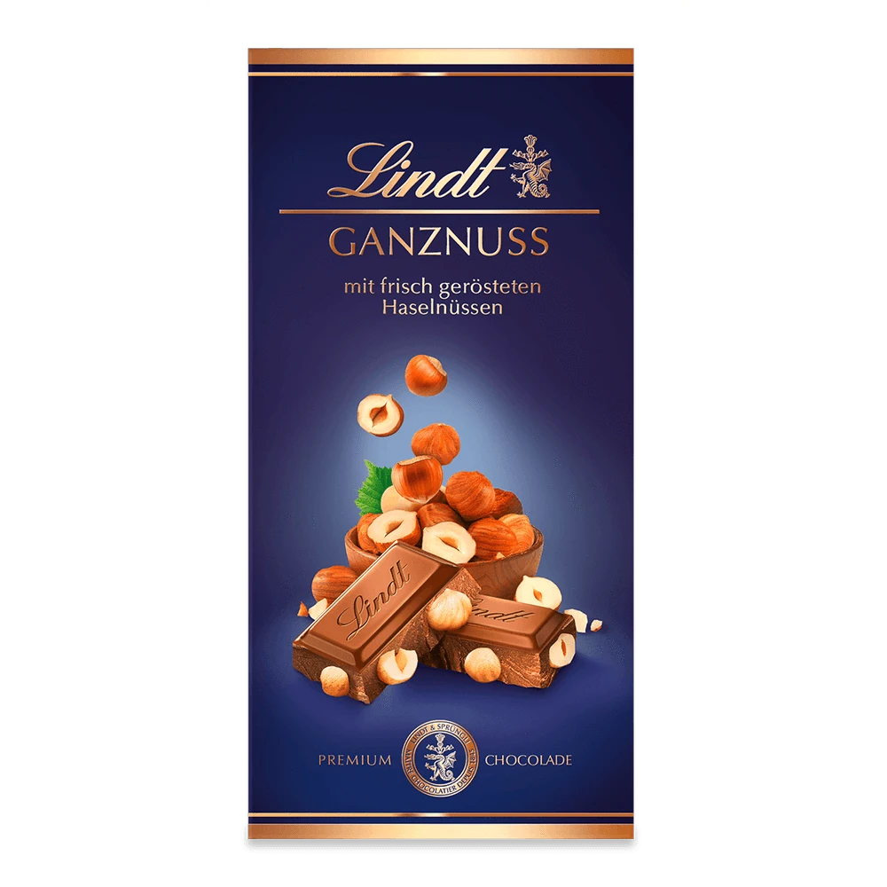 Lindt Ganznuss Schokolade 100g Tafel