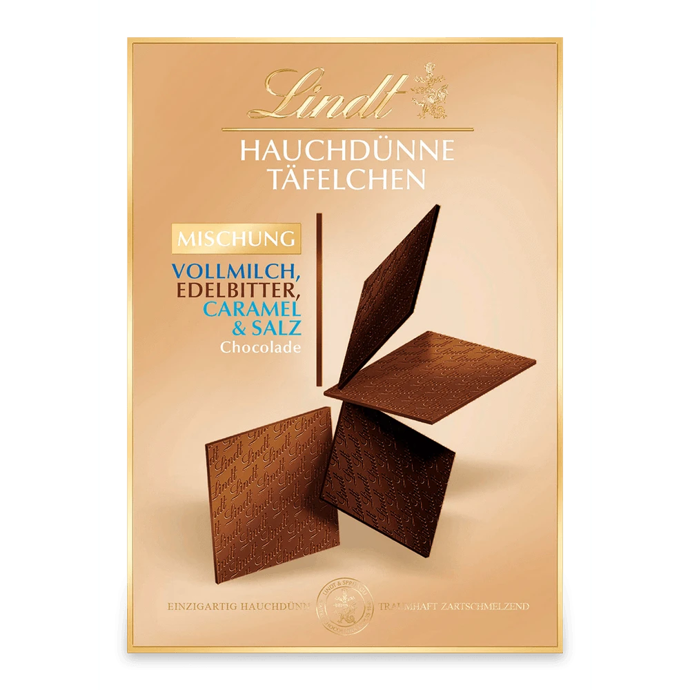 Lindt Hauchdünne Täfelchen Auslese 125g Packung